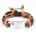 Adult Medical Leather/Hemp Desert Bracelet Engr Front/Back